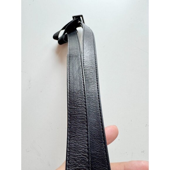 SUZI ROHER Black Leather Crystal Buckle Elastic Stretch Belt, Size XL - Picture 5 of 9